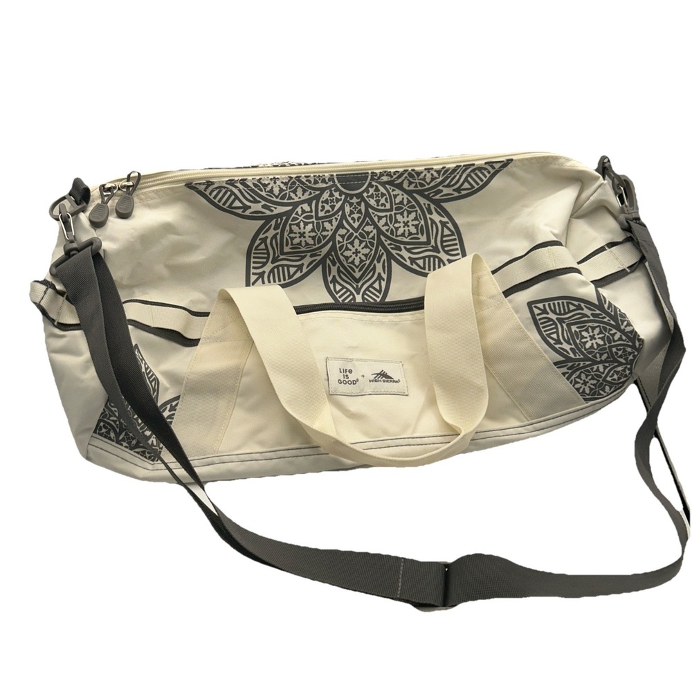 New Life Is Good x High‎ Sierra Mandala Cargo Duffle Bag Zip Putty White #753